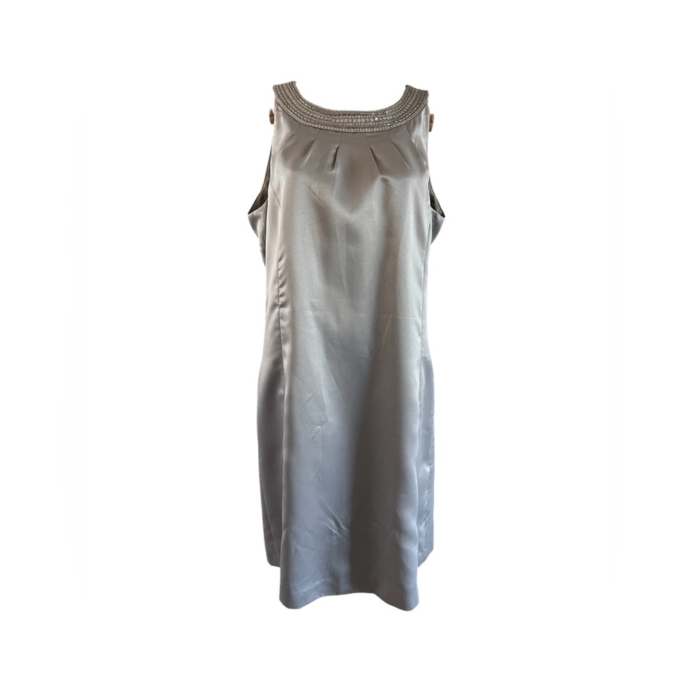 LOFT Silver Embellished Midi Dress
